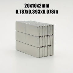 30pcs 20x10x2mm N35 Neodymium Magnet Strong Magnetic Force High Strength