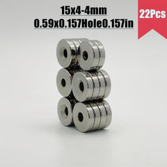 15x4mm Hole 4mm Neodymium Magnets 10-100Pcs