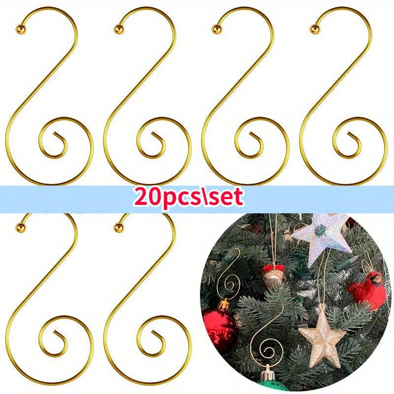 20pcs Christmas Ornaments Hooks S-Shaped Tree Hanger Stainless Steel