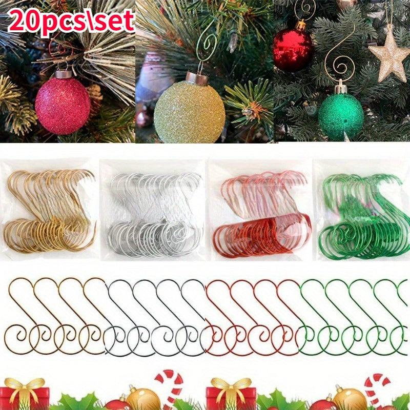20pcs Christmas Ornaments Hooks S-Shaped Tree Hanger Stainless Steel
