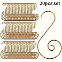 20pcs Christmas Ornaments Hooks S-Shaped Tree Hanger Stainless Steel