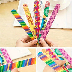 5pcs Flower Pattern Nail File for Manicure, Nail Art - Double Sided