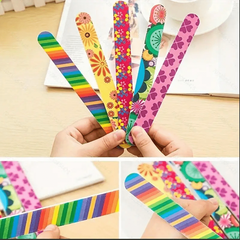 5pcs Flower Pattern Nail File for Manicure, Nail Art - Double Sided