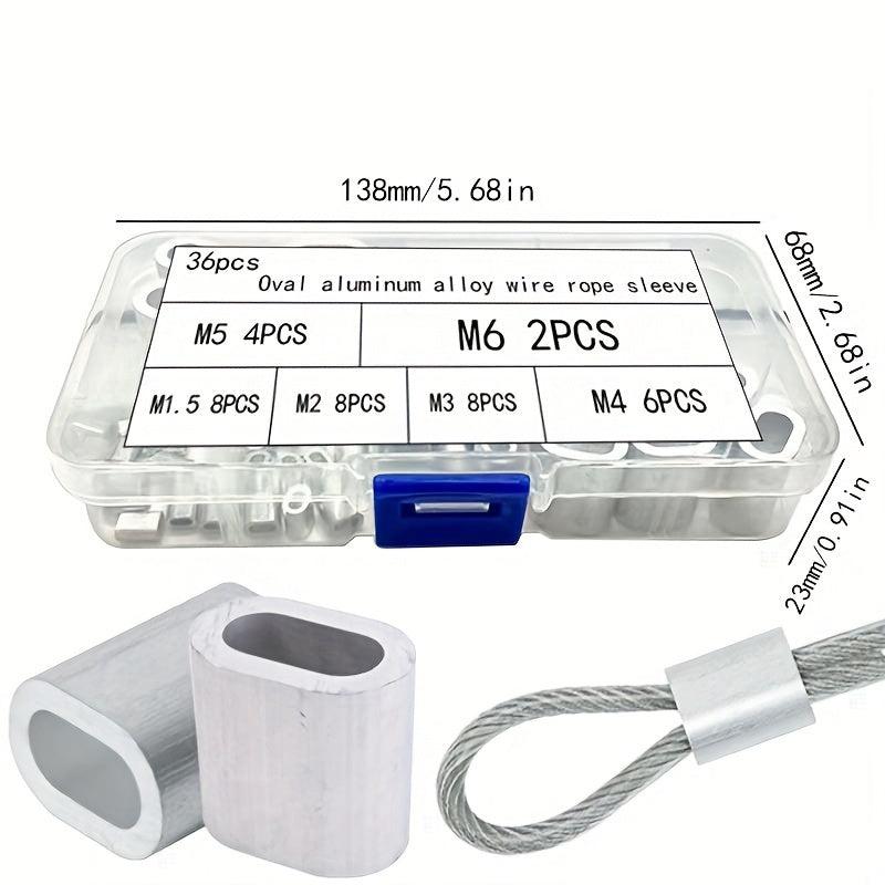 Aluminum Wire Rope Clamp Oval Hole Single Hole 36pcs