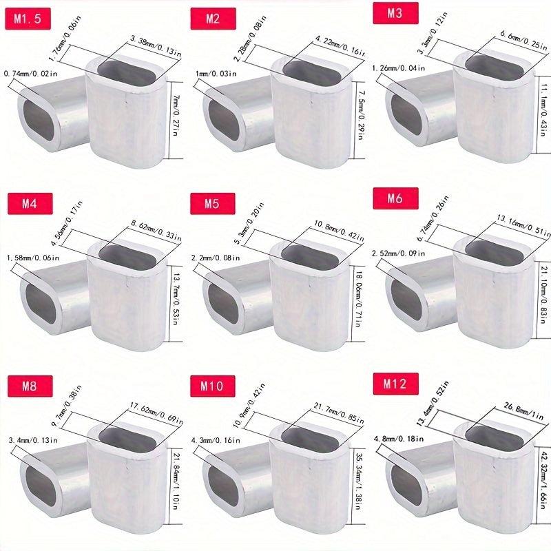 Aluminum Wire Rope Clamp Oval Hole Single Hole 36pcs