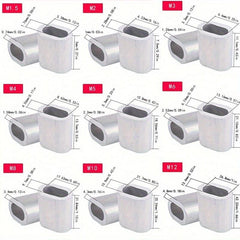 Aluminum Wire Rope Clamp Oval Hole Single Hole 36pcs