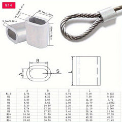 Aluminum Wire Rope Clamp Oval Hole Single Hole 36pcs