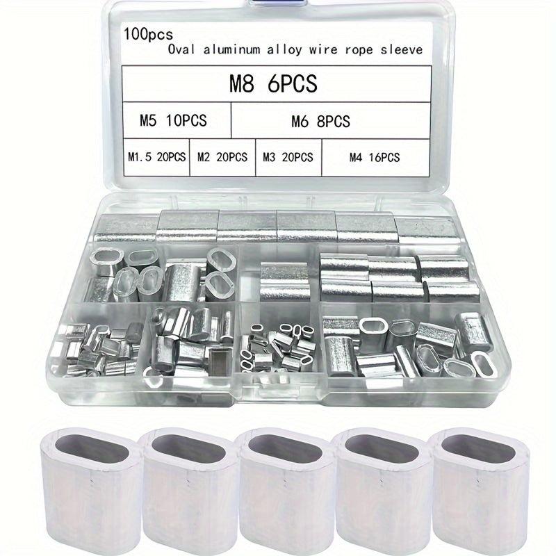 Aluminum Wire Rope Clamp Oval Hole Single Hole 36pcs
