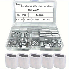 Aluminum Wire Rope Clamp Oval Hole Single Hole 36pcs