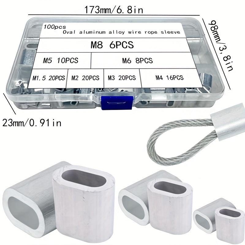 Aluminum Wire Rope Clamp Oval Hole Single Hole 36pcs
