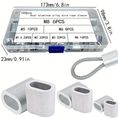 Aluminum Wire Rope Clamp Oval Hole Single Hole 36pcs