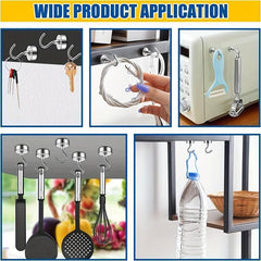 12pcs Silver Magnetic Hooks 25 Lb Capacity Extra Strong & Removable