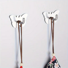 Multifunctional Silver Butterfly Hook Punch Coat Holder Bathroom Towel Hook