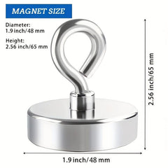 165 Lbs Fishing Magnet Kit 75 KG Pull Force Rare Earth Magnet with 20m Rope
