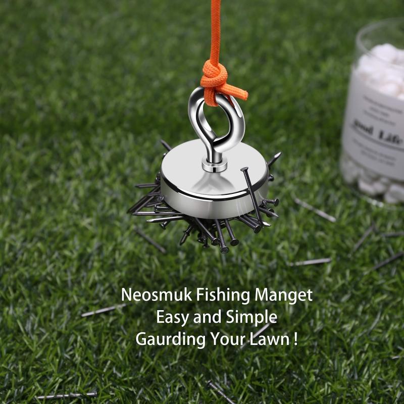 165 Lbs Fishing Magnet Kit 75 KG Pull Force Rare Earth Magnet with 20m Rope