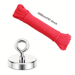 165 Lbs Fishing Magnet Kit 75 KG Pull Force Rare Earth Magnet with 20m Rope