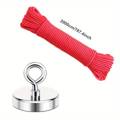 165 Lbs Fishing Magnet Kit 75 KG Pull Force Rare Earth Magnet with 20m Rope
