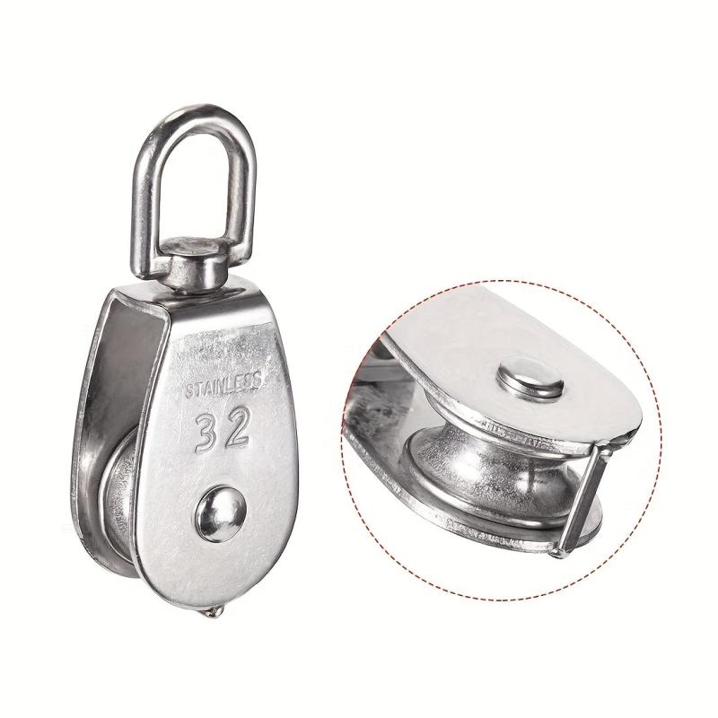 2pcs M32 Single Pulley Roller 551Ibs Stainless Steel