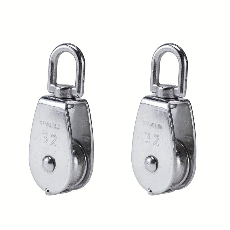 2pcs M32 Single Pulley Roller 551Ibs Stainless Steel