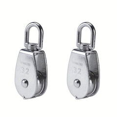 2pcs M32 Single Pulley Roller 551Ibs Stainless Steel