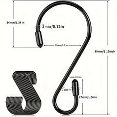 12pcs Heavy Duty S Hooks Steel Hanging Hooks
