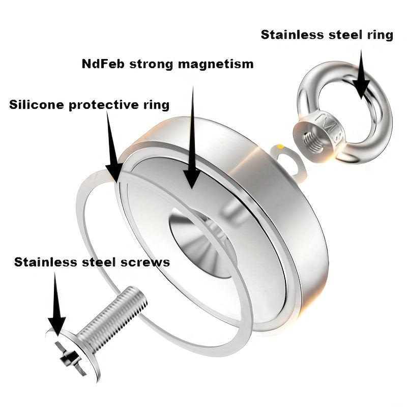 2pcs Stainless Steel Lifting Ring Magnet 41LBS 19KG