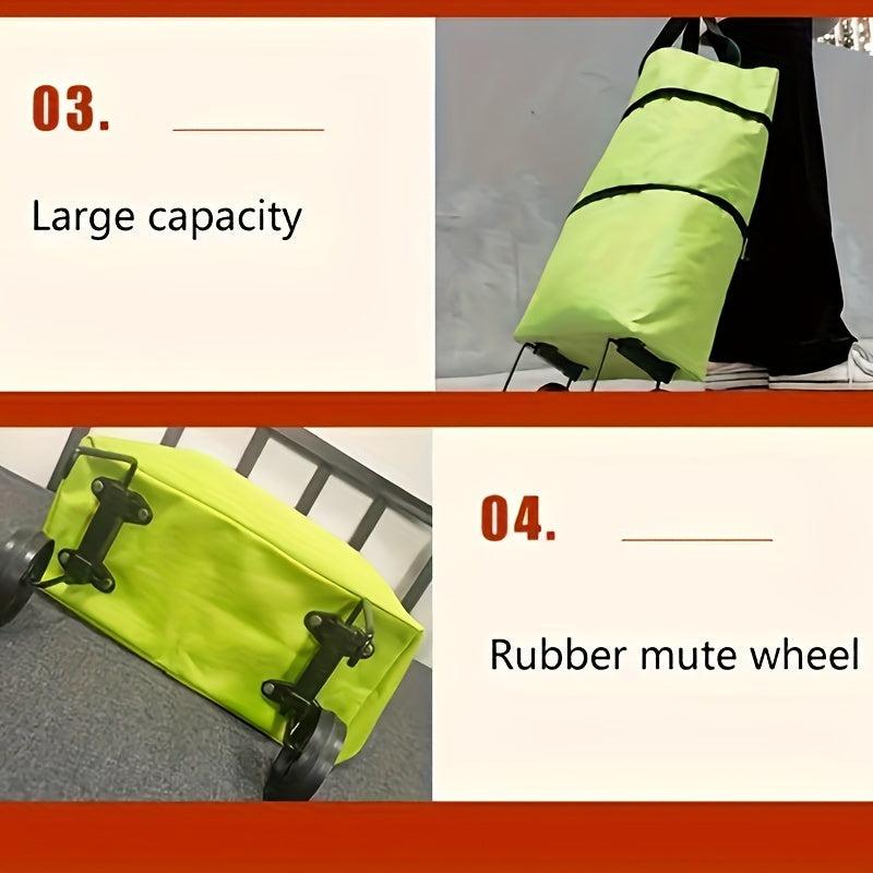 Folding Hand Trolley Shopping Cart Wheeled Bag Oxford Cloth