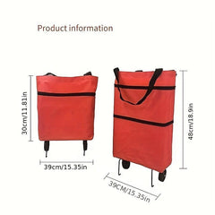 Folding Hand Trolley Shopping Cart Wheeled Bag Oxford Cloth