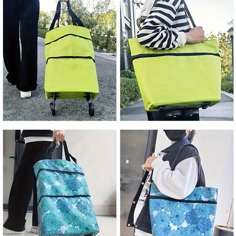 Folding Hand Trolley Shopping Cart Wheeled Bag Oxford Cloth