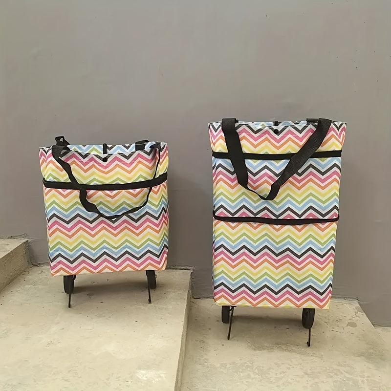 Folding Hand Trolley Shopping Cart Wheeled Bag Oxford Cloth
