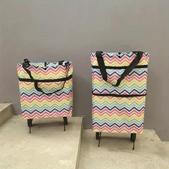Folding Hand Trolley Shopping Cart Wheeled Bag Oxford Cloth