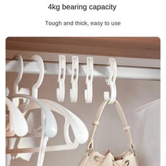 5pcs S Hook Plastic Adjustable Strong Hook Wardrobe Hanging Clothes Bags
