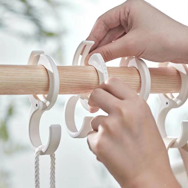 5pcs S Hook Plastic Adjustable Strong Hook Wardrobe Hanging Clothes Bags