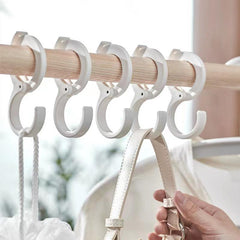 5pcs S Hook Plastic Adjustable Strong Hook Wardrobe Hanging Clothes Bags