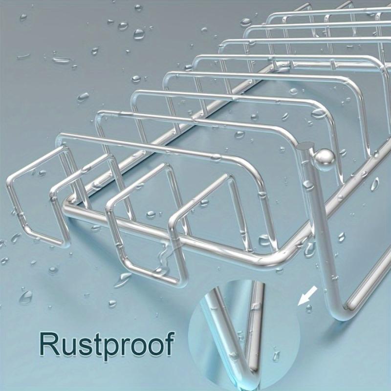 Stainless Steel Soap Dish Holder with 4 Hooks - Bathroom Shower Adhesive