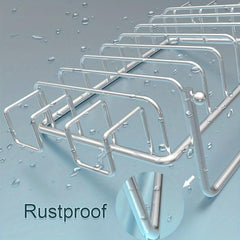 Stainless Steel Soap Dish Holder with 4 Hooks - Bathroom Shower Adhesive