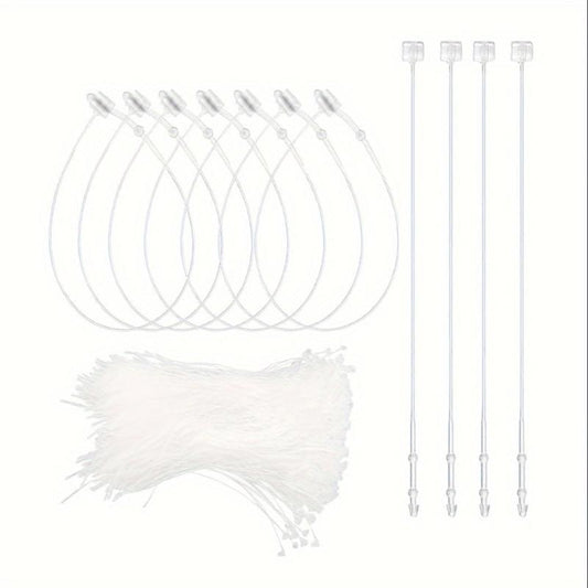 1000pcs Transparent Loop Pins Safety Threads, 4cm Length