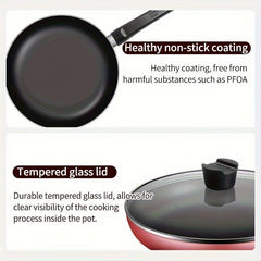 COOKER KING Non-Stick Frying Pan with Glass Lid