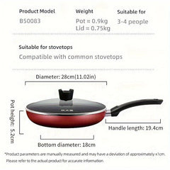 COOKER KING Non-Stick Frying Pan with Glass Lid