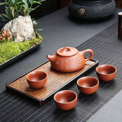 Purple Sand Tea Set Pot & 4 Cups Business Gift