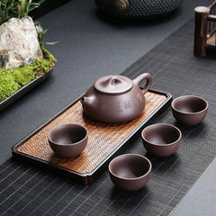 Purple Sand Tea Set Pot & 4 Cups Business Gift