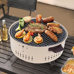 Smokeless Round Grill Charcoal Grill Portable Camping Barbecue Stove