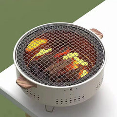 Smokeless Round Grill Charcoal Grill Portable Camping Barbecue Stove