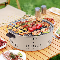 Smokeless Round Grill Charcoal Grill Portable Camping Barbecue Stove