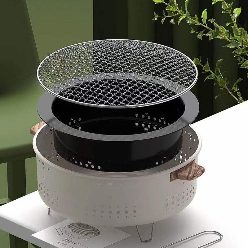 Smokeless Round Grill Charcoal Grill Portable Camping Barbecue Stove