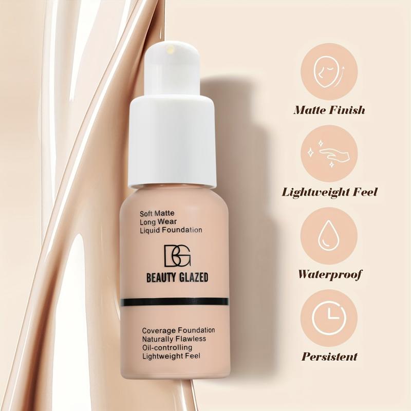 Silky Soft Liquid Foundation Matte Full Coverage Lightweight