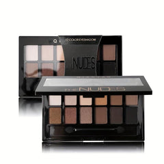 12 Colors Smokey Eyeshadow Palette Brown Dark Series Matte Pearly Finish