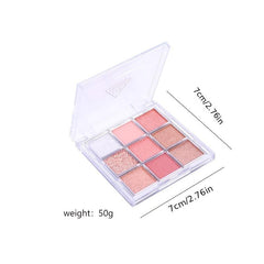 9 Shades Earth Tone Eyeshadow Palette Glitter Pearly Matte High Pigmented