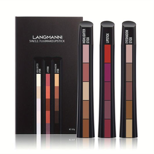 5 in 1 Sexy Red Lipstick Strip Matte Velvet Texture Lip Gloss Set