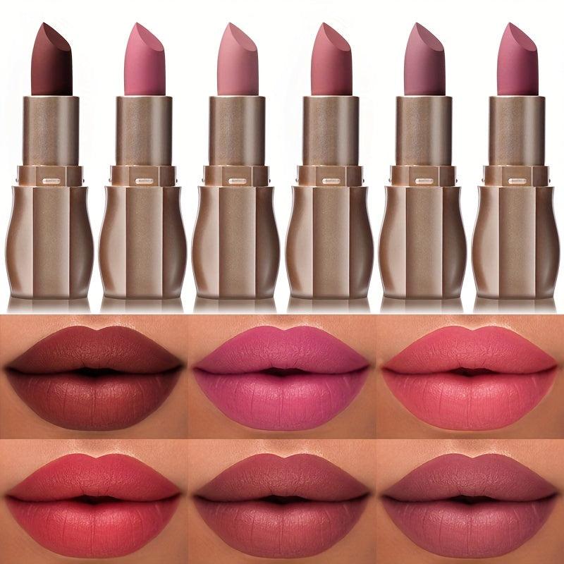 12 Colors Ice Nude Matte Lipstick Lip Balm Waterproof Long Lasting